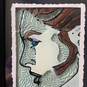 Original glass painting. “Determination” by Noni
